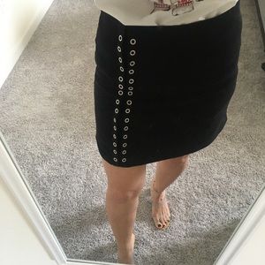 Black suede skirt